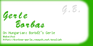 gerle borbas business card